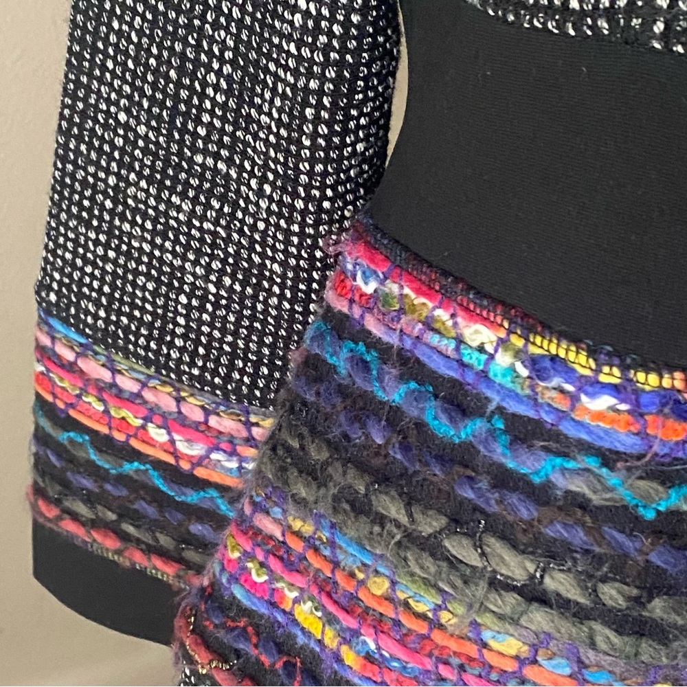 Dolcezza Black Knit Jacket Women's Small Multicol… - image 5